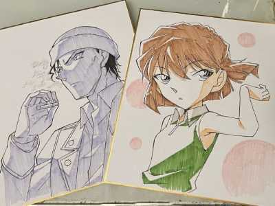 《名侦探柯南》山崎正和绘制的柯南相关色纸插图1
